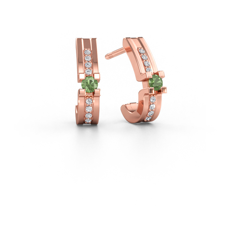 Bild av örhängen Myrthe 585 roséguld Grön turmalin 2.5 mm