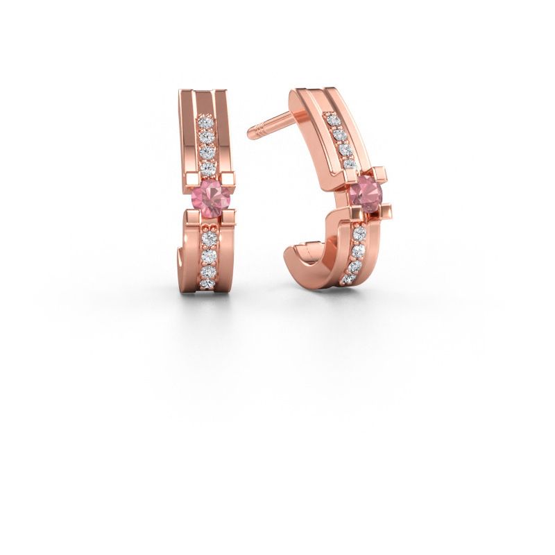 Bild av örhängen Myrthe 585 roséguld Rosa turmalin 2.5 mm