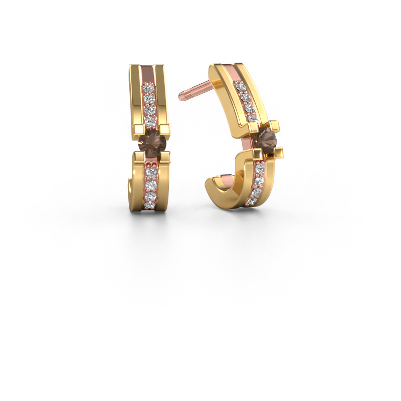 Bild von Ohrringe Myrthe 585 Roségold Rauchquarz 2.5 mm