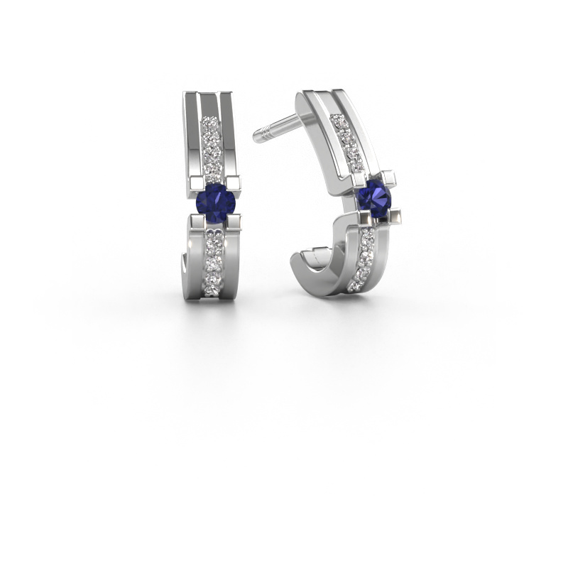 Image of Earrings Myrthe 950 platinum Sapphire 2.5 mm