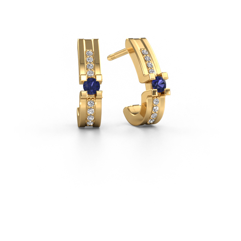 Image of Earrings Myrthe 585 gold Sapphire 2.5 mm