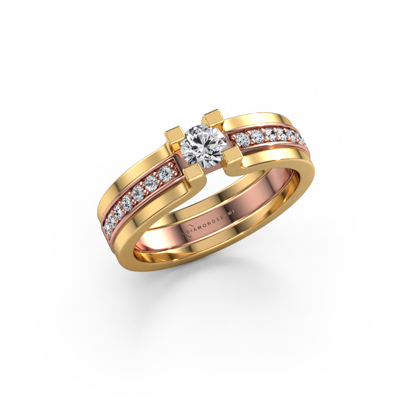 Image de Bague de fiançailles Myrthe 585 or rose Diamant 0.418 crt