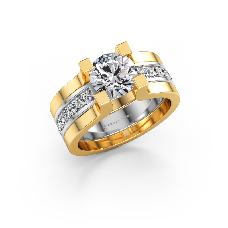 Bild av Förlovningsring Myrthe 585 vitt guld Diamant 1.860 crt