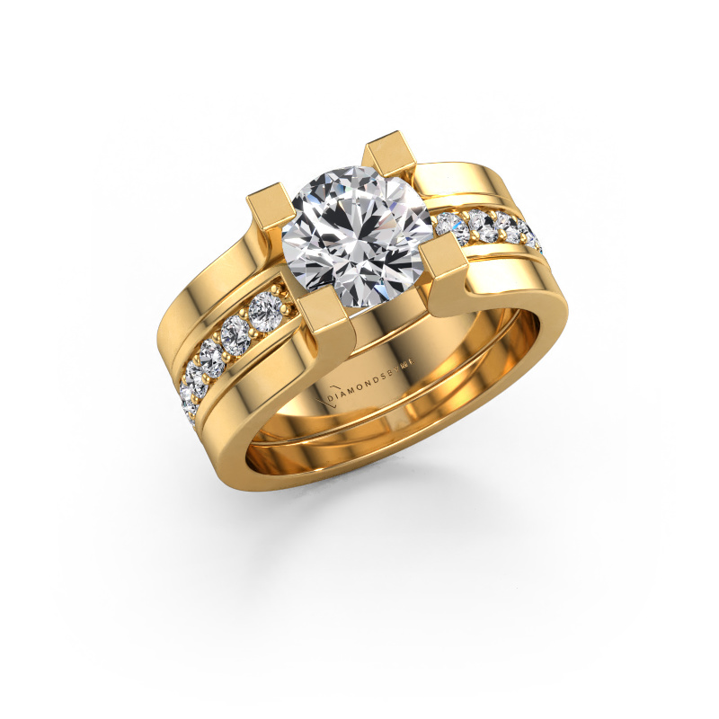 Image of Engagement ring Myrthe 585 gold Lab grown diamond 1.860 crt