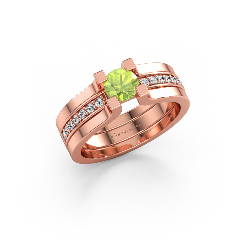 Immagine di Anello di fidanzamento Myrthe 585 oro rosa Peridoto 5 mm