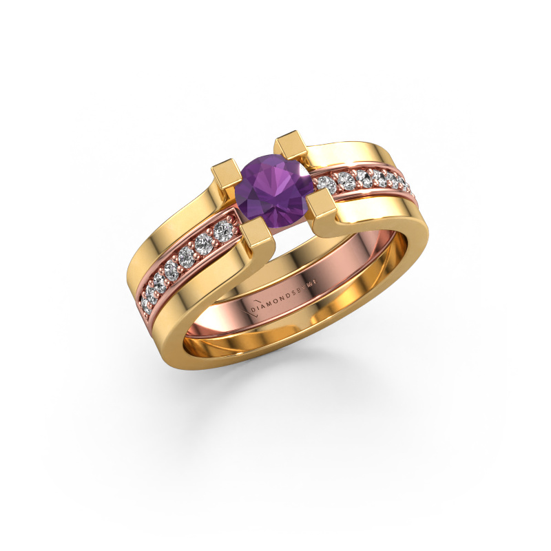 Image of Engagement ring Myrthe 585 rose gold Amethyst 5 mm