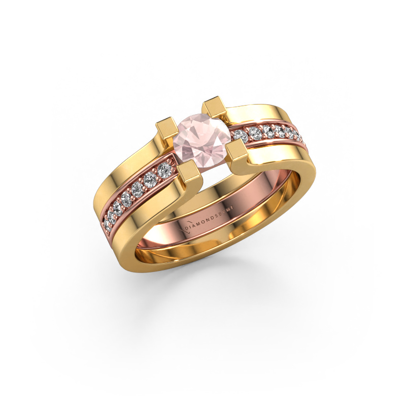 Bild von Verlobungsring Myrthe 585 Roségold Morganit Champagner 5 mm