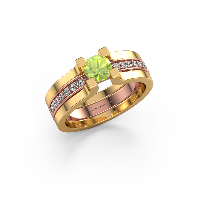 Afbeelding van Verlovingsring Myrthe 585 rosé goud Peridoot 5 mm