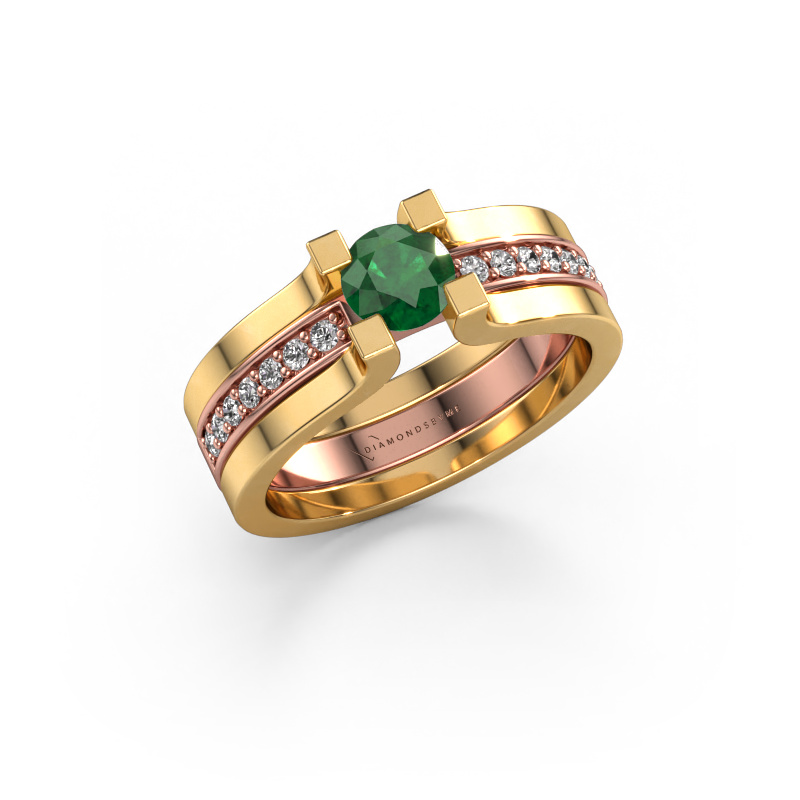 Image of Engagement ring Myrthe 585 rose gold Emerald 5 mm