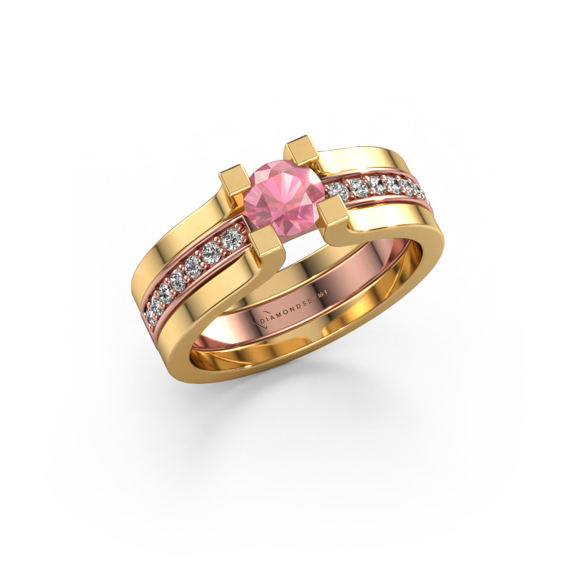 Image of Engagement ring Myrthe 585 rose gold Tourmaline pink 5 mm