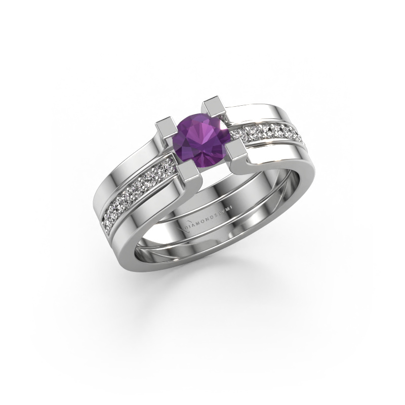 Bild von Verlobungsring Myrthe 950 Platin Amethyst 5 mm