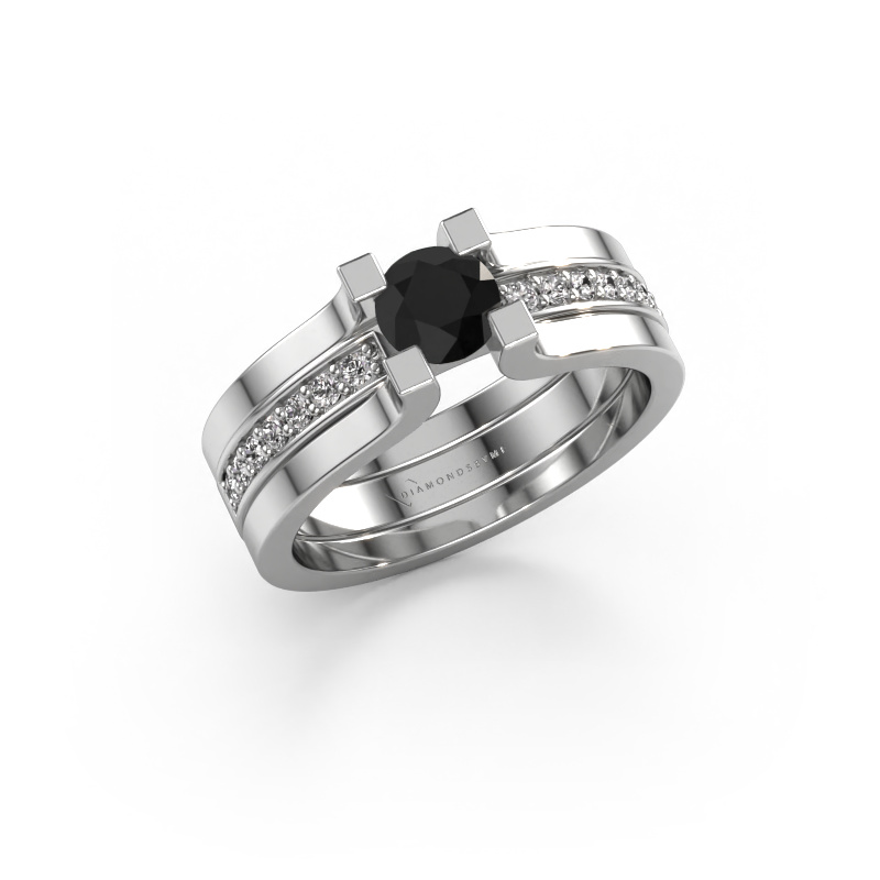 Bild von Verlobungsring Myrthe 950 Platin Schwarz Diamant 0.768 crt