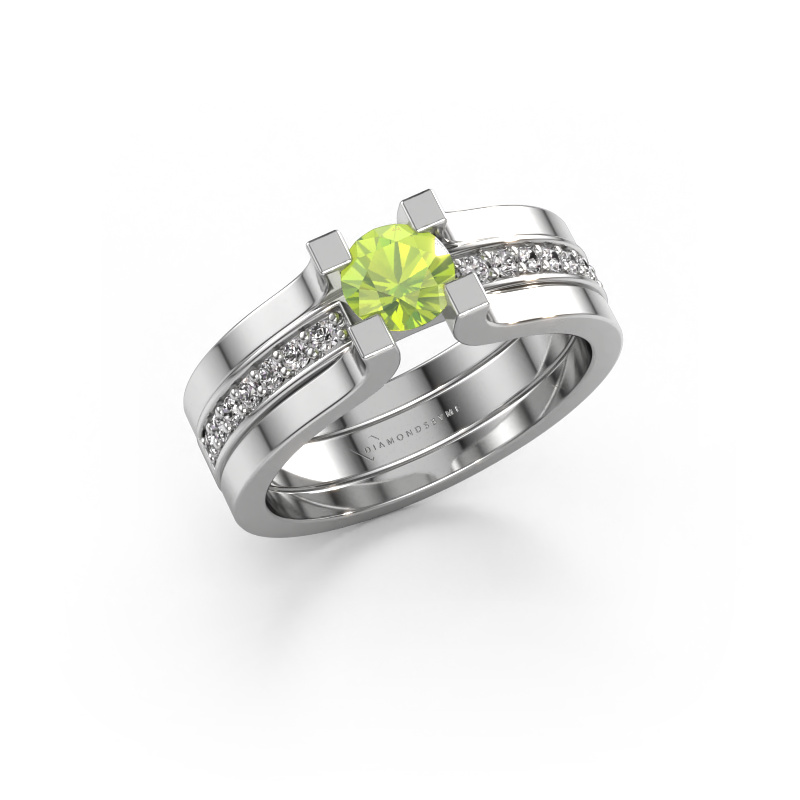 Image of Engagement ring Myrthe 950 platinum Peridot 5 mm