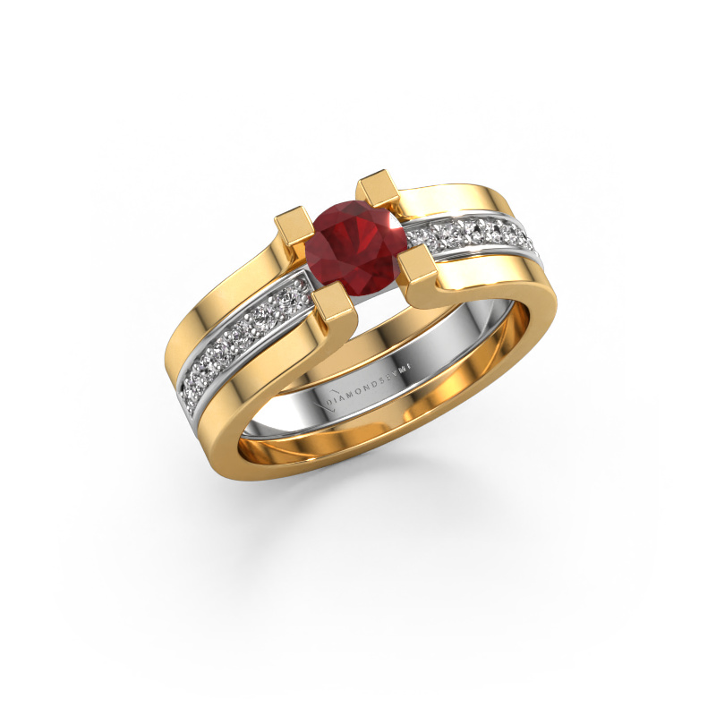 Image of Engagement ring Myrthe 585 white gold Ruby 5 mm