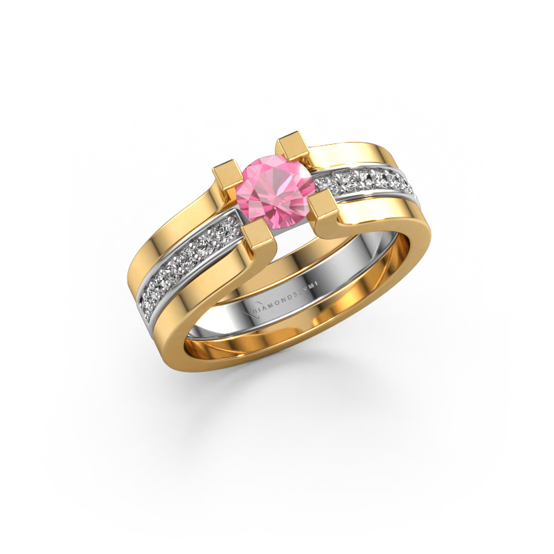 Image de Bague de fiançailles Myrthe 585 or blanc Saphir rose 5 mm