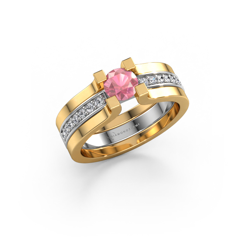 Image of Engagement ring Myrthe 585 white gold Tourmaline pink 5 mm