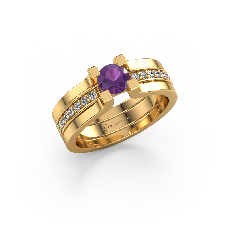 Bild von Verlobungsring Myrthe 585 Gold Amethyst 5 mm