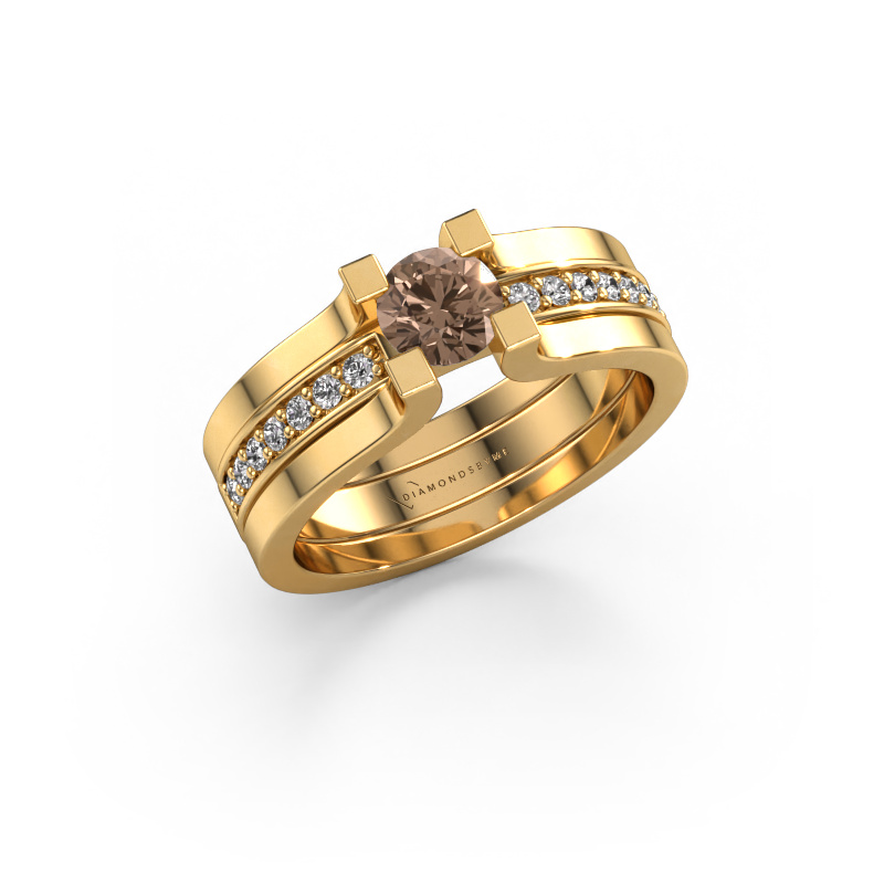 Bild von Verlobungsring Myrthe 585 Gold Braun Diamant 0.668 crt