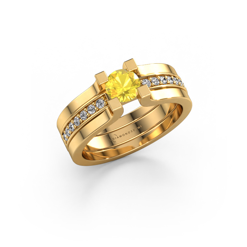 Image of Engagement ring Myrthe 585 gold Yellow sapphire 5 mm