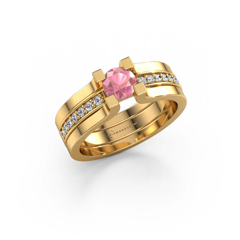 Image of Engagement ring Myrthe 585 gold Tourmaline pink 5 mm