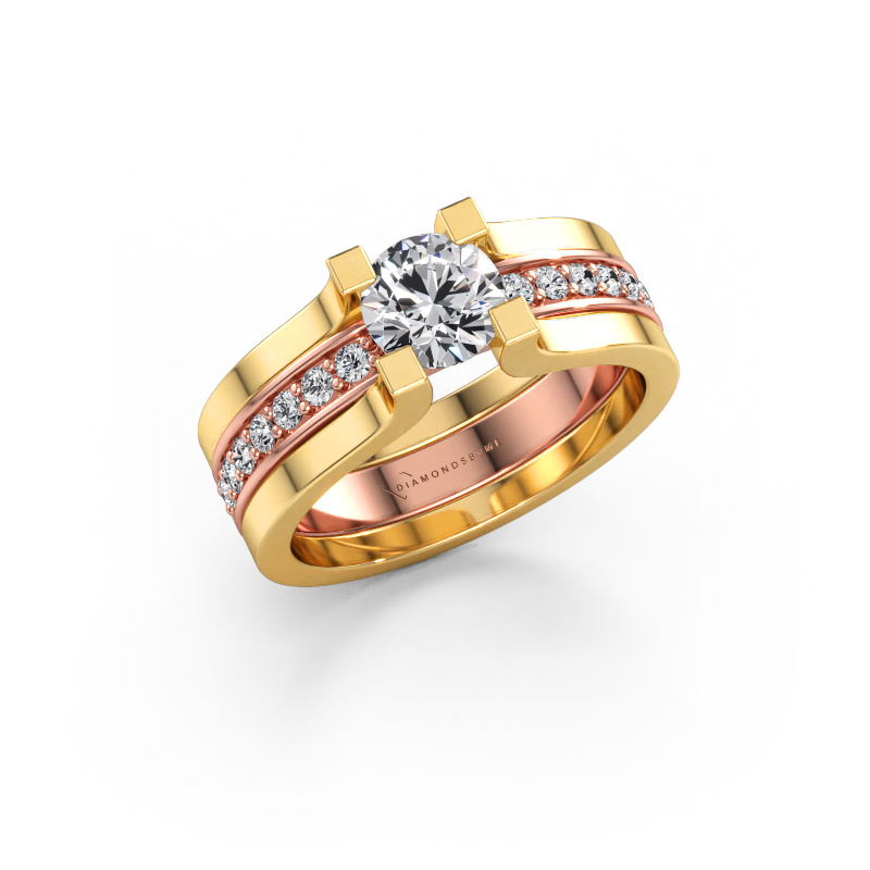 Afbeelding van Verlovingsring Myrthe 585 rosé goud Diamant 0.952 crt