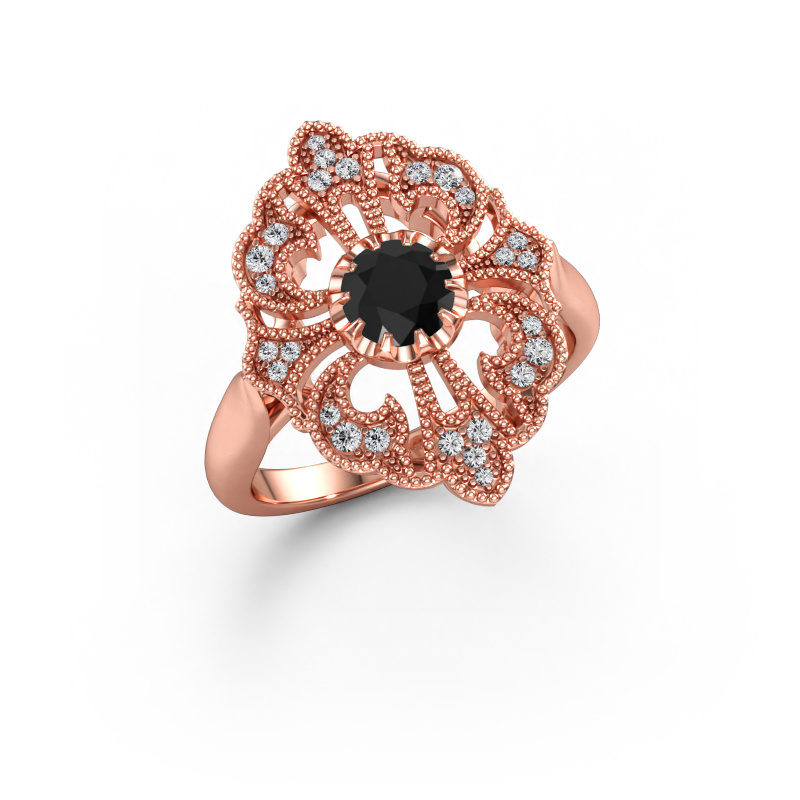 Bild av Förlovningsring Naida 585 roséguld Svart diamant 0.749 crt
