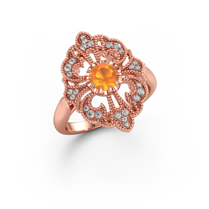 Immagine di Anello di fidanzamento Naida 585 oro rosa Citrino 5 mm