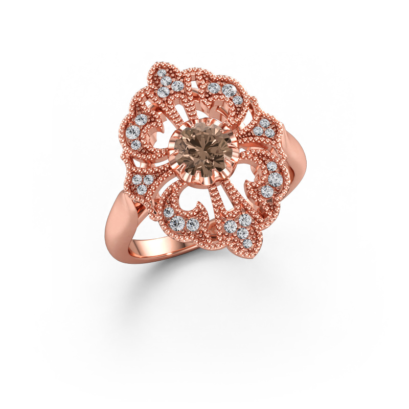 Image of Engagement ring Naida 585 rose gold Brown diamond 0.649 crt