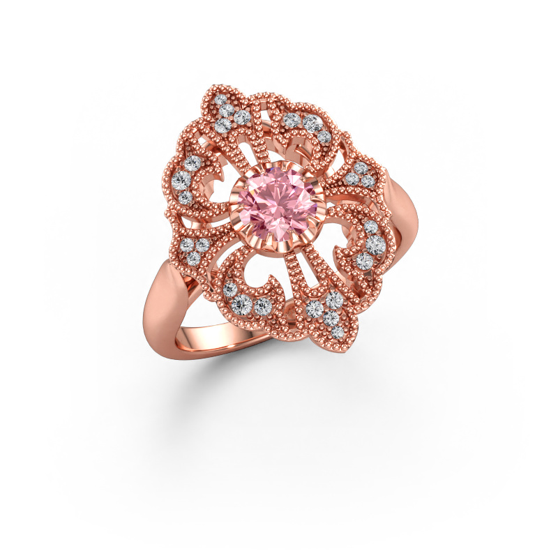 Image of Engagement ring Naida 585 rose gold Pink lab grown diamond 5 mm