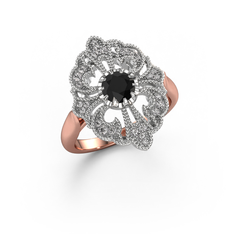 Bild von Verlobungsring Naida 585 Roségold Schwarz Diamant 0.749 crt