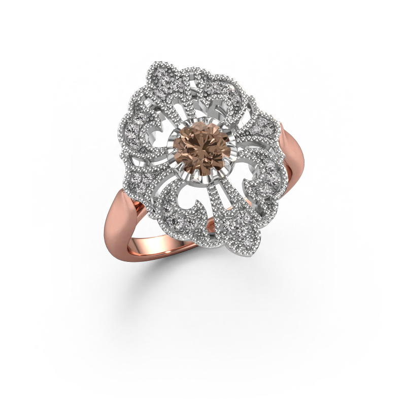 Bild von Verlobungsring Naida 585 Roségold Braun Diamant 0.649 crt