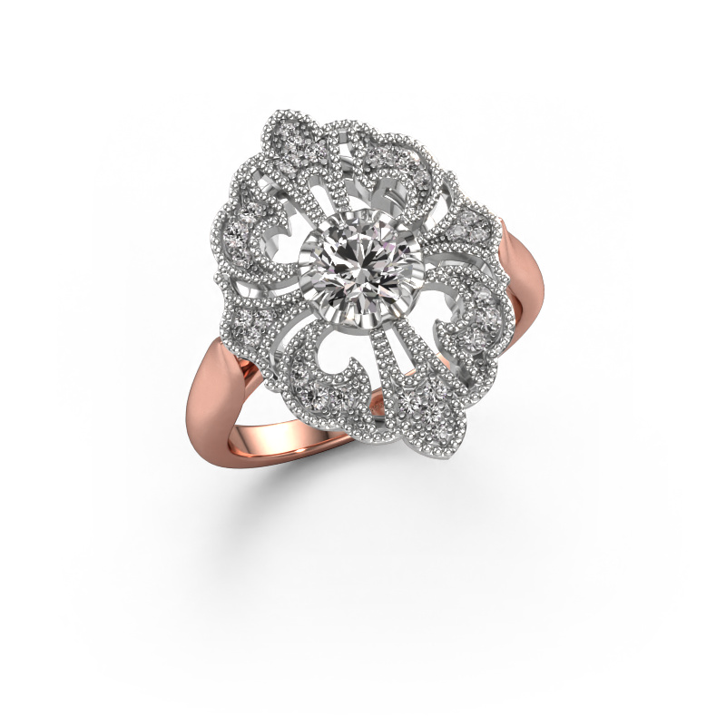 Bild von Verlobungsring Naida 585 Roségold Custom diamant 5 mm