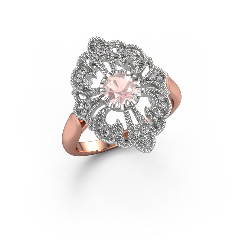 Image of Engagement ring Naida 585 rose gold Morganite champagne 5 mm