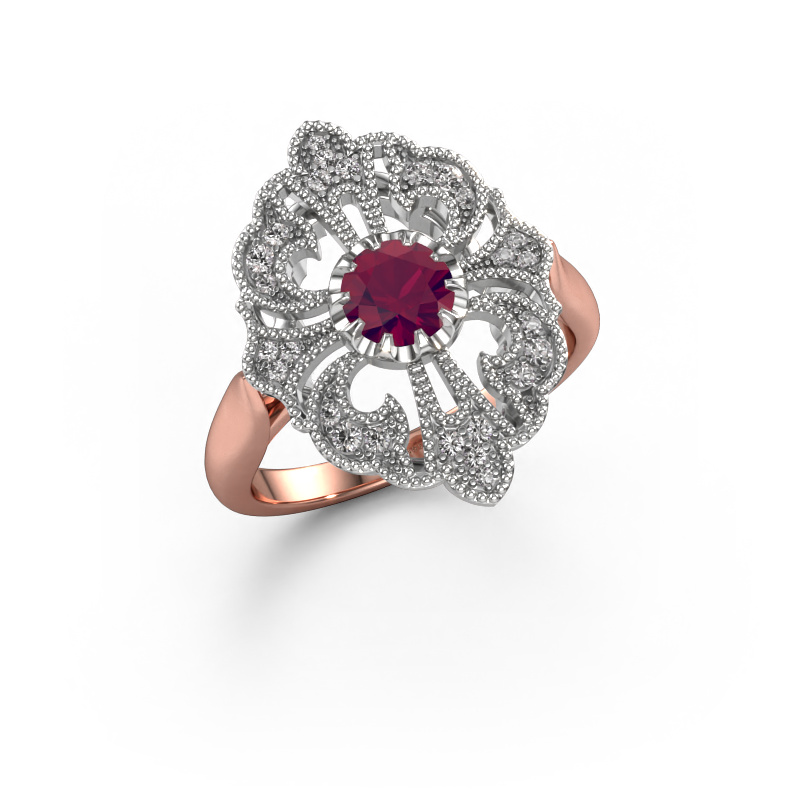 Bild von Verlobungsring Naida 585 Roségold Rhodolit 5 mm