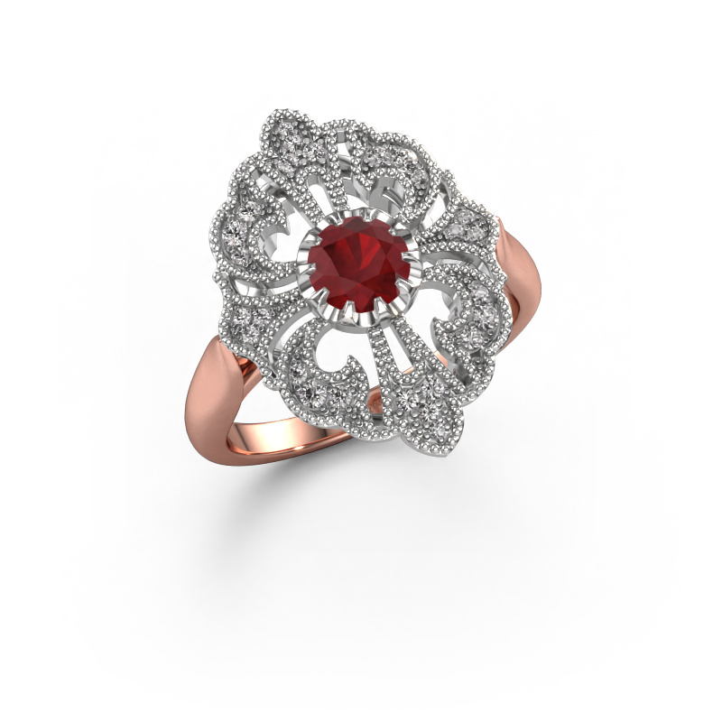 Image of Engagement ring Naida 585 rose gold Ruby 5 mm