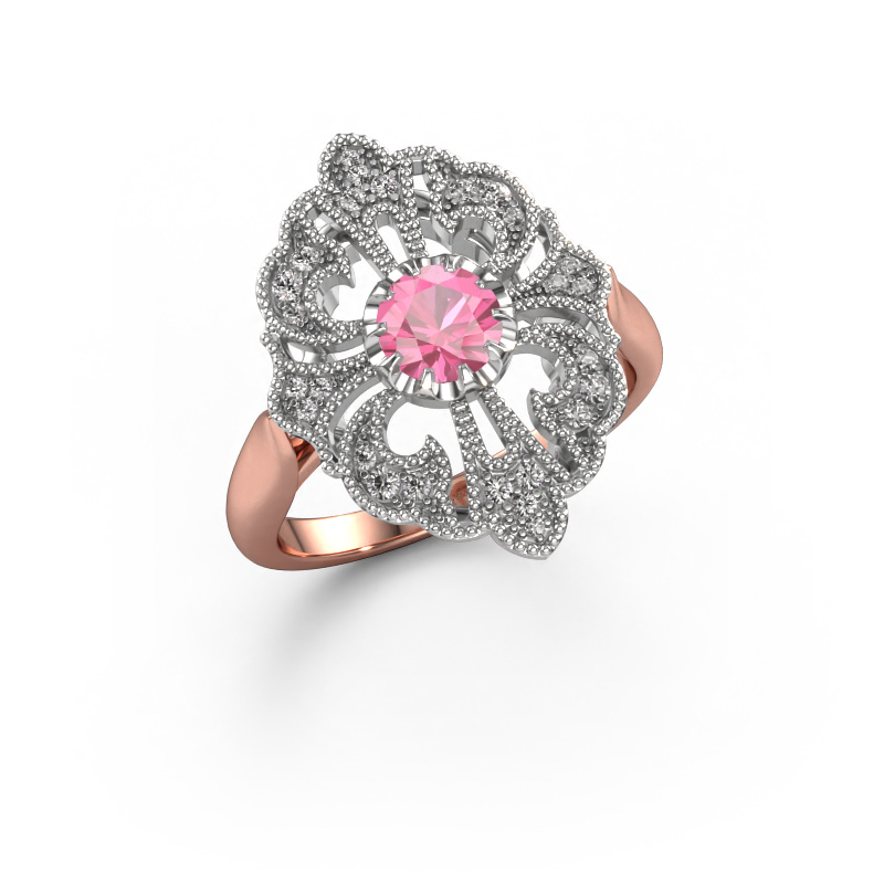 Bild von Verlobungsring Naida 585 Roségold Pink Saphir 5 mm