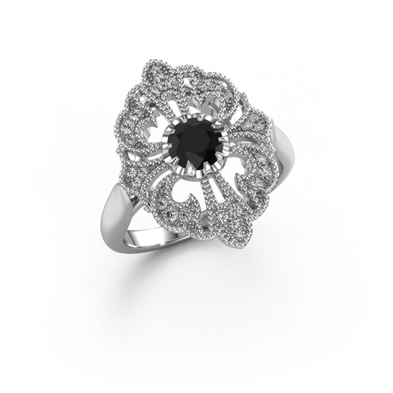 Bild von Verlobungsring Naida 585 Weißgold Schwarz Diamant 0.749 crt