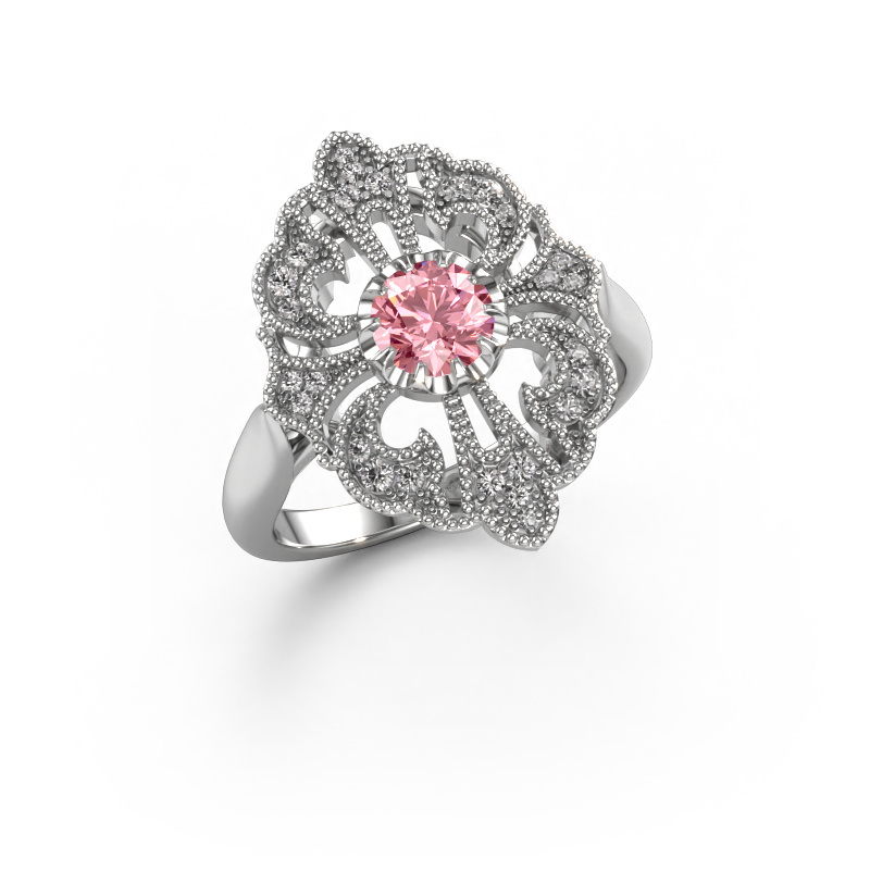 Bild von Verlobungsring Naida 585 Weißgold Rosa Labordiamant 5 mm