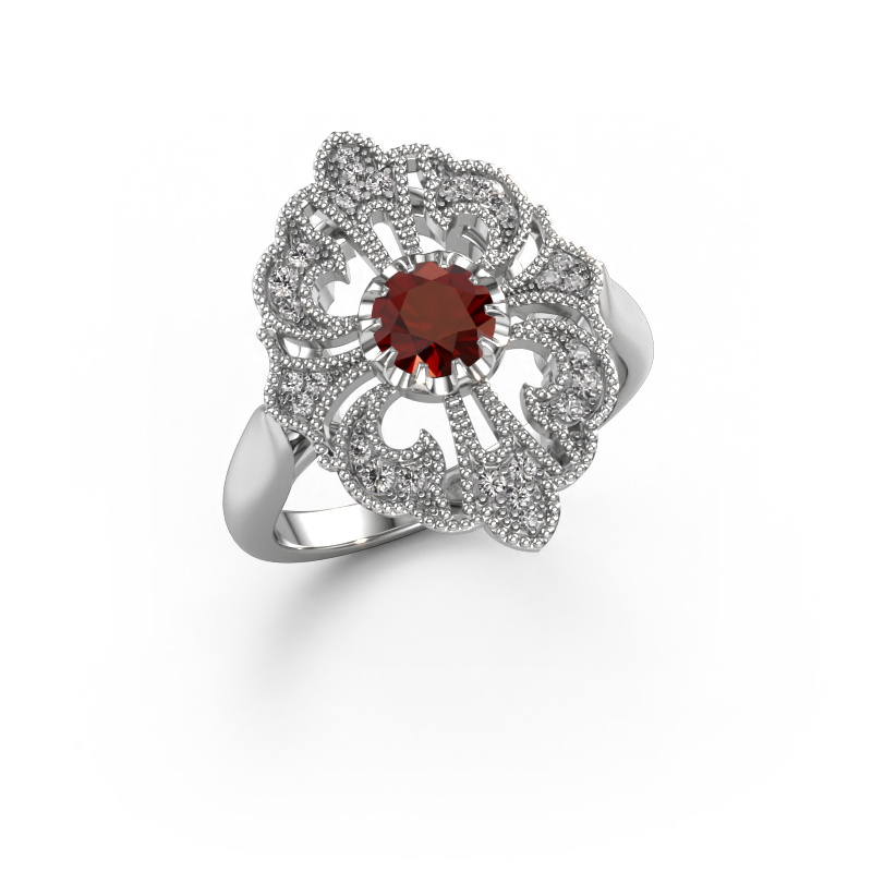 Image of Engagement ring Naida 585 white gold Garnet 5 mm