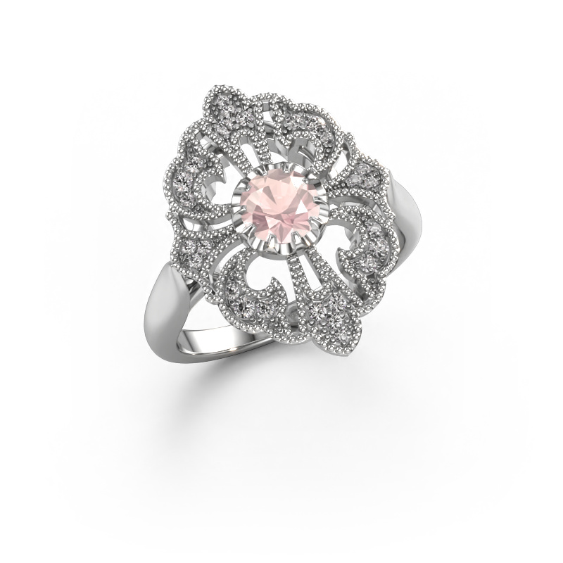 Image de Bague de fiançailles Naida 585 or blanc Champagne morganite 5 mm