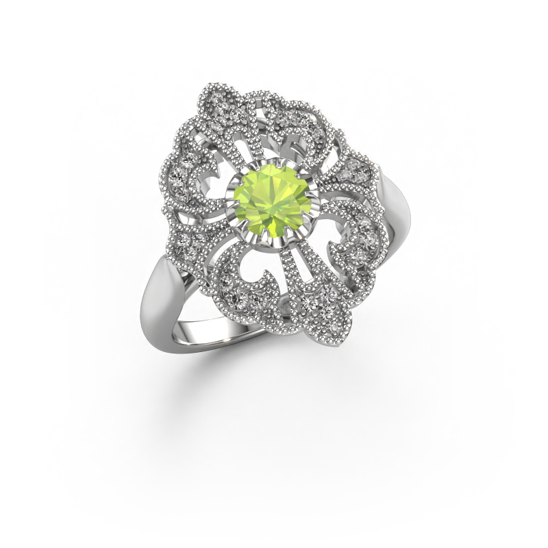 Bild von Verlobungsring Naida 585 Weißgold Peridot 5 mm