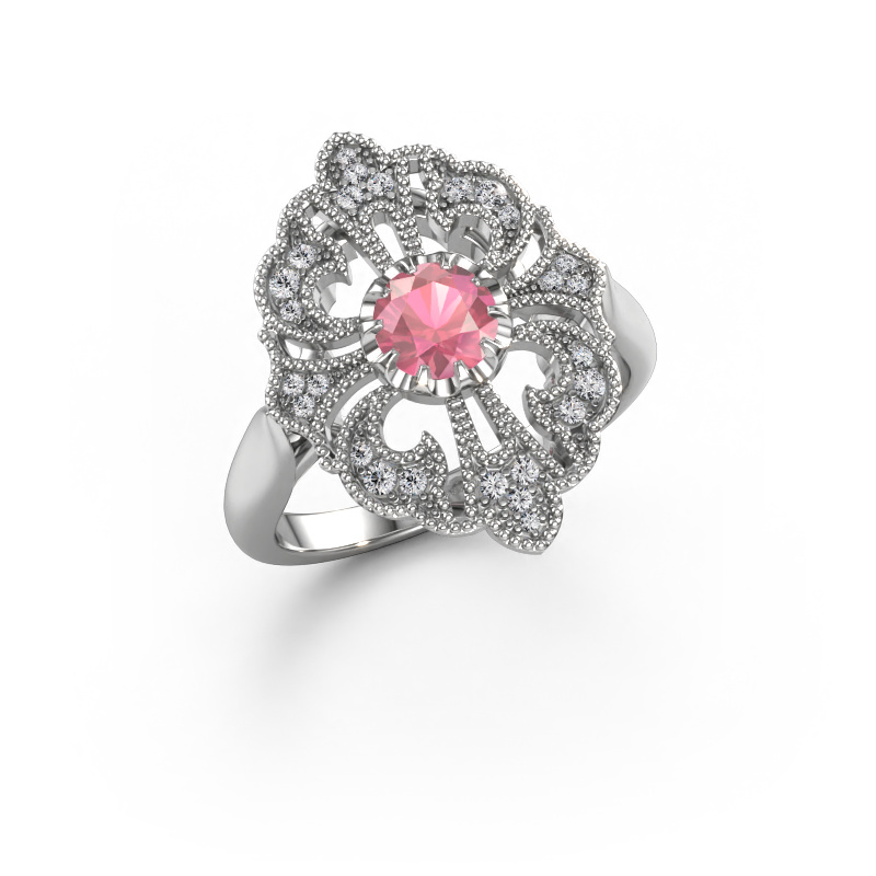 Image of Engagement ring Naida 585 white gold Tourmaline pink 5 mm