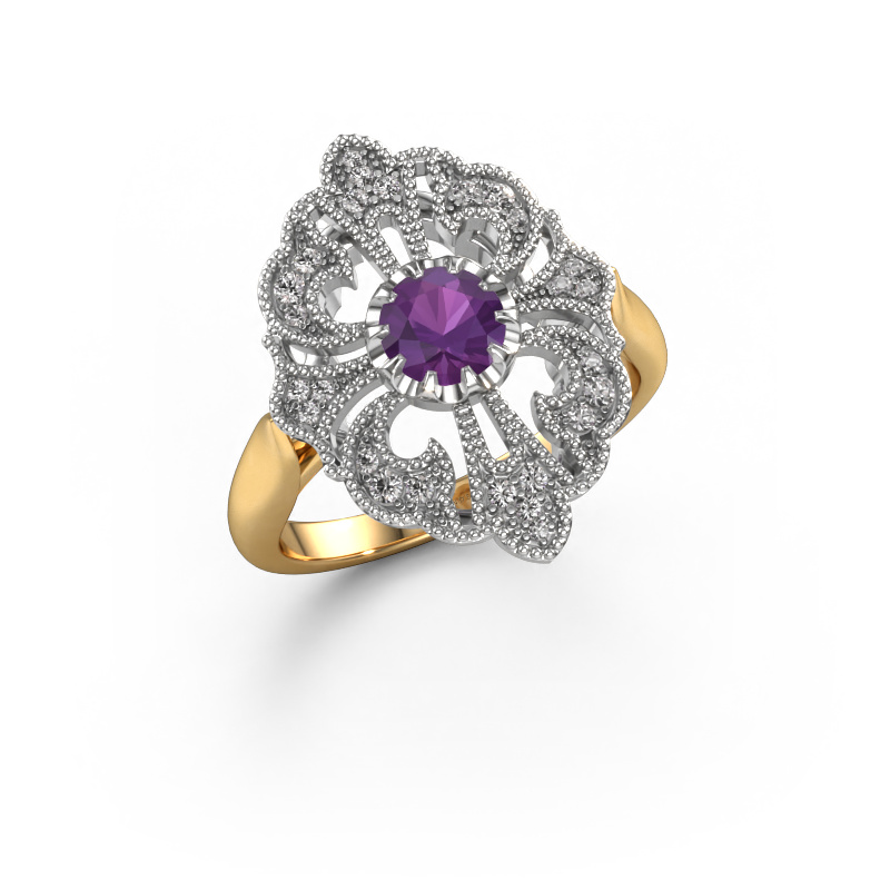 Image of Engagement ring Naida 585 gold Amethyst 5 mm