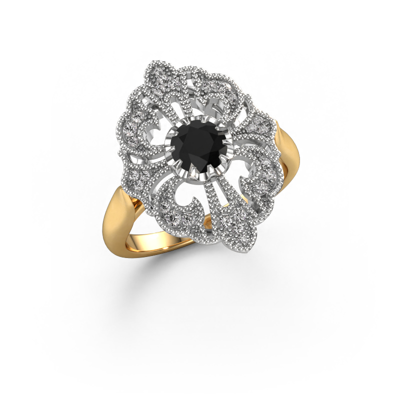 Bild von Verlobungsring Naida 585 Gold Schwarz Diamant 0.749 crt