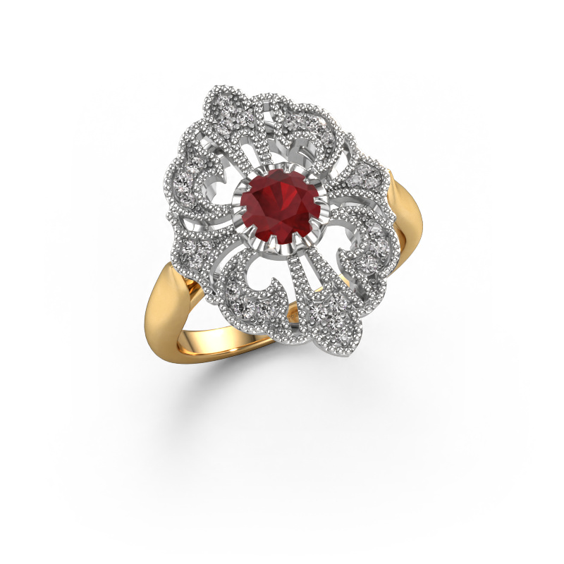Image of Engagement ring Naida 585 gold Ruby 5 mm