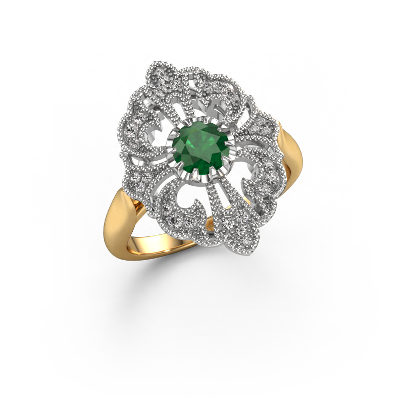 Image of Engagement ring Naida 585 gold Emerald 5 mm