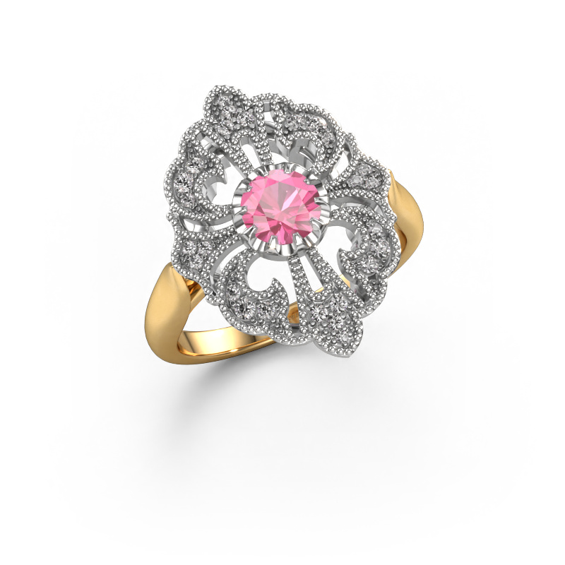 Image of Engagement ring Naida 585 gold Pink sapphire 5 mm