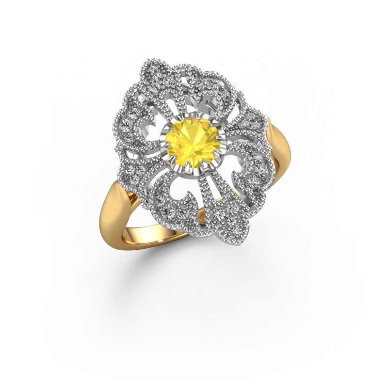 Image of Engagement ring Naida 585 gold Yellow sapphire 5 mm