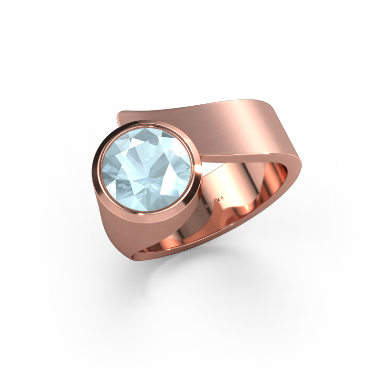 Bild von Ring Nakia 585 Roségold Aquamarin 8 mm