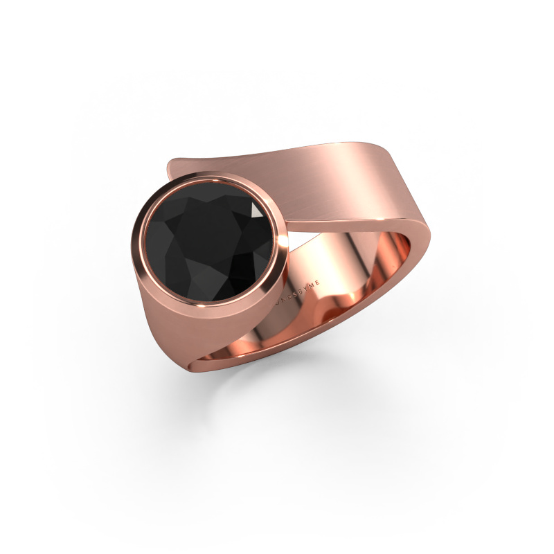 Afbeelding van Ring Nakia 585 rosé goud Zwarte diamant 2.40 crt